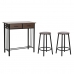 Komplet stola i 2 stolice DKD Home Decor Smeđa Crna Metal Drvo MDF 80 x 50 x 84 cm