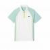 Men’s Short Sleeve Polo Shirt Lacoste Zippered Contrast Placket  Blue White