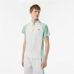 Men’s Short Sleeve Polo Shirt Lacoste Zippered Contrast Placket  Blue White