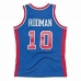 Баскетбольная футболка Mitchell & Ness Detroit Pistons 1988-89 Nº10 Dennis Rodman Синий