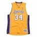 T-shirt de basquetebol Mitchell & Ness Los Angeles Lakers 1999-2000 Nº34 Shaquille O'Neal Amarelo