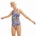 Badedrakt for jenter Speedo Digital Allover Splashback svømming Blå