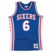 Basketball-T-Shirt Mitchell & Ness Philadelphia 76ers 1976-77 Nº6 Julius Erving Blau