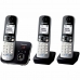 Trådløs telefon Panasonic KX-TG6823 Hvid Sort Sort/Sølvfarvet
