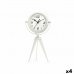 Table clock Tripod White Metal 14 x 30 x 11 cm (4 Units)