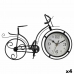 Galda pulkstenis Bicikl Crna Metal 33 x 22,5 x 4,2 cm (4 kom.)
