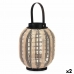 Candleholder Lantern With handle Beige Wood Cloth 27 x 32 x 27 cm (2 Units)