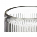 Candleholder Stripes Grey Crystal 7,5 x 7,8 x 7,5 cm (12 Units)