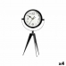 Reloj de Mesa Trípode Negro Metal 14 x 30 x 11 cm (4 Unidades)