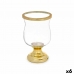 Kaarshouder Fluitglas Gouden Staal 15,5 x 26 x 15,5 cm (6 Stuks)