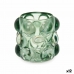 Lyseholder Mikro perler Grøn Krystal 8,4 x 9 x 8,4 cm (12 enheder)