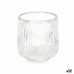 Suport de Lumânări Dungi Transparent Geam 9 x 9,5 x 9 cm (12 Unități)