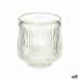 Candleholder Stripes Transparent Crystal 7,5 x 7,8 x 7,5 cm (12 Units)