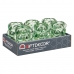 Portavelas Microesferas Verde Cristal 8,4 x 12,5 x 8,4 cm (12 Unidades)
