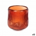 Lyseholder Striber Orange Krystal 9 x 9,5 x 9 cm (12 enheder)