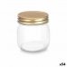 Borcan Transparent Auriu* Metal Sticlă 180 ml 6 x 8 x 6 cm (54 Unități)