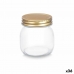 Borcan Transparent Auriu* Metal Sticlă 300 ml 7,5 x 9 x 7,5 cm (36 Unități)