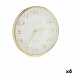 Relógio de Parede Quadrado Redondo Dourado Vidro Plástico 33 x 33 x 5,5 cm (6 Unidades)