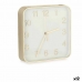 Reloj de Pared Cuadrado Dorado Vidrio Plástico 19 x 19 x 3,5 cm (12 Unidades)