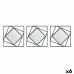 Set ogledal Kvadraten Abstraktno Črna polipropilen 78 x 26 x 2,5 cm (6 kosov)