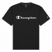 Kortarmet T-skjorte Champion Crewneck Script Logo M Svart