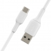 Καλώδιο USB A σε USB C Belkin CAB001BT3MWH Λευκό 3 m