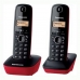 Telefon fără Fir Panasonic KXTG1612SPR DECT Roșu Chihlimbar Negru/Roșu Roșu/Negru Negro