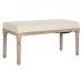 Bench Home ESPRIT White Natural Polyester Rubber wood 100 x 38 x 43 cm