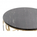 Sæt med 2 borde Home ESPRIT Sort Gylden Metal Marmor 67 x 67 x 42 cm