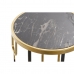 súprava 2 stolov Home ESPRIT Čierna Zlatá Kov Mramorové 33 x 33 x 65 cm