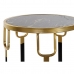 súprava 2 stolov Home ESPRIT Čierna Zlatá Kov Mramorové 33 x 33 x 65 cm