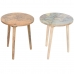 Postranní stolek Home ESPRIT Bílý Světle hnědá mangové dřevo 40 x 40 x 47,5 cm (2 kusů)