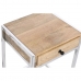 súprava 2 stolov Home ESPRIT Gaštanová Striebristý Prírodná Oceľ Mangové drevo 45,5 x 41 x 66,5 cm