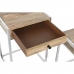 súprava 2 stolov Home ESPRIT Gaštanová Striebristý Prírodná Oceľ Mangové drevo 45,5 x 41 x 66,5 cm
