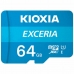 Micro SD Memory Card with Adaptor Kioxia Exceria UHS-I Class 10 Blue 64 GB