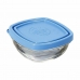 Hermetična Škatla za Malico Duralex Freshbox Modra Kvadraten (150 ml) (9 x 9 x 4 cm)
