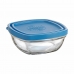 Boîte à lunch hermétique Duralex Freshbox Bleu Carré (300 ml) (11 x 11 x 5 cm)