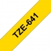 Laminiertes Klebeband zur Kennzeichnung von Maschinen Brother TZE-641 Gelb Schwarz Schwarz/Gelb 18mm