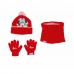 Kepurė, pirštinės ir kaklo šildytuvas Minnie Mouse Lucky Raudona