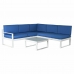 Sodo sofa DKD Home Decor Mėlyna Poliesteris Aliuminis (192 x 192 x 92 cm)  