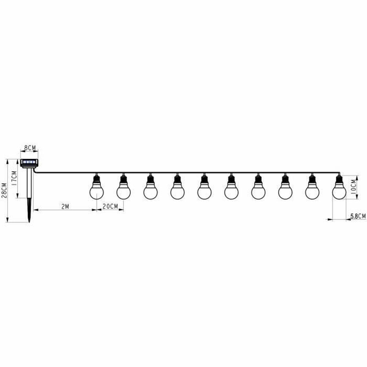 Grinalda de Luzes LED Galix Solar