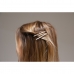 Щипки за коса Eurostil DORADO LARGO Златен Мъниста Дълъг (2 uds)