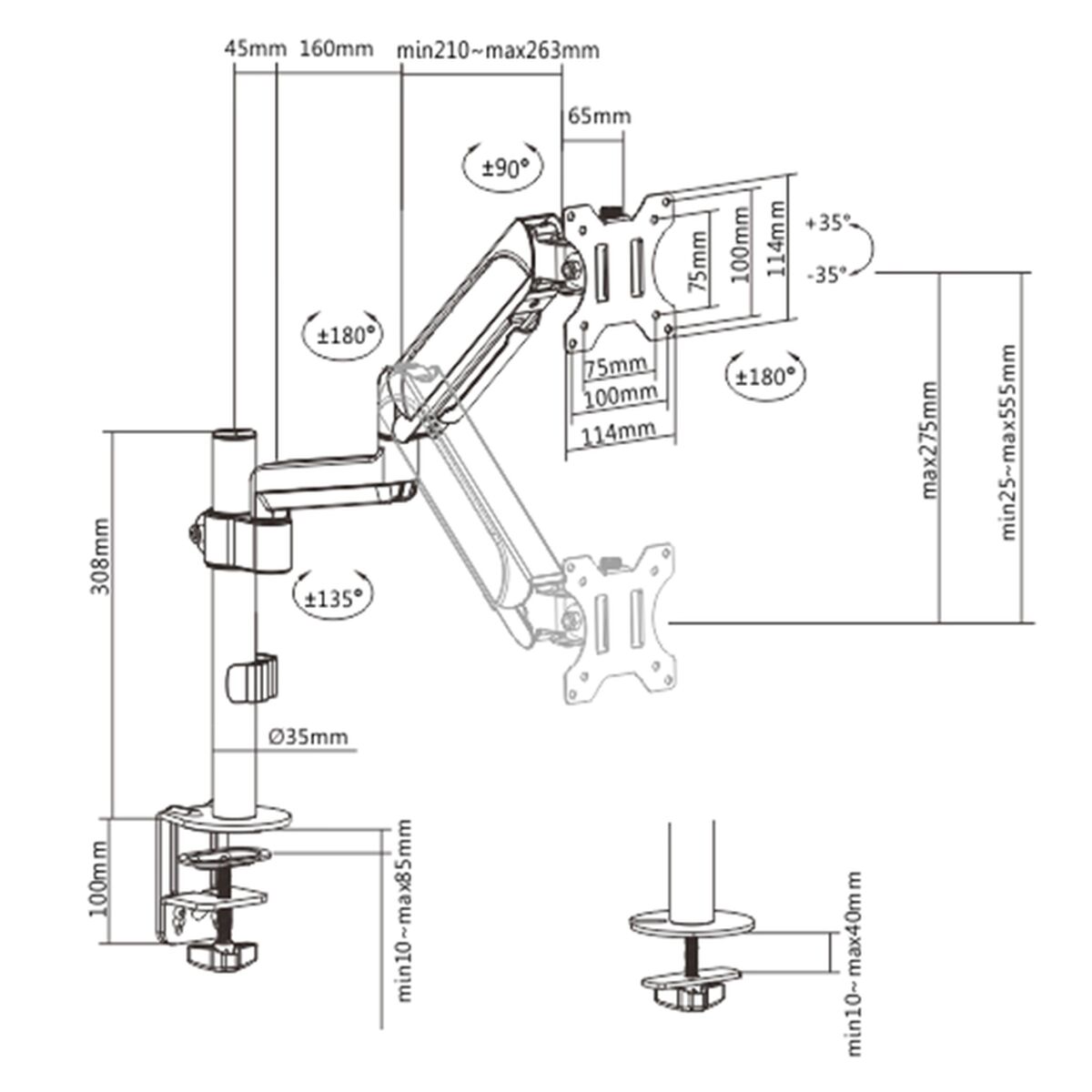 Screen Table Support GEMBIRD MA-DA1P-01 17" 32"