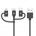 Câble USB vers Micro USB, USB-C et Lightning Celly USB3IN1BK Noir 1 m