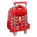 School Rucksack with Wheels Cars Let's race White Red 27 x 33 x 10 cm