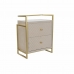 Postranní stolek DKD Home Decor Béžový Zlatá Kov Sklo 60 x 35 x 75 cm