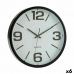 Horloge Murale Blanc Noir Verre Plastique 40 x 5 x 40 cm (6 Unités)