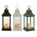 Lanternă LED Alb Negru Geam Plastic 13,5 x 34,5 x 13,5 cm (12 Unități)