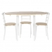 Asztal Készlet 4 Székkel DKD Home Decor Fehér Természetes Fém Fa MDF 121 x 55 x 78 cm