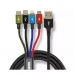 USB-kaapeli - Micro-USB, USB-C ja Lightning Ibox IKUM4W1CLR Musta Monivärinen 1,2 m